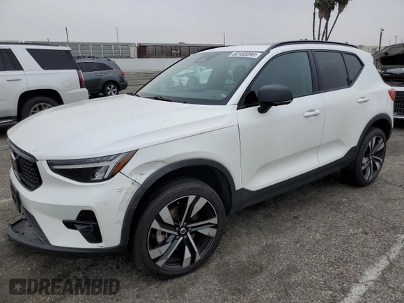 2024 Volvo XC40 Plus Dark Theme with VIN YV4L12ULXR2285377, listed as a Copart auction lot 60165095 with 43,423 mi miles and Salvage title. Bid and sale history available at DreamBid. Image 1.
