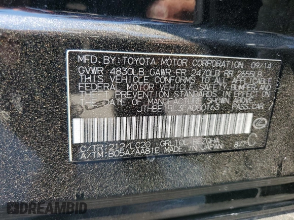2015 Lexus GS 350 with VIN JTHBE1BL3FA000163, listed as a Copart auction lot 62547684 with 118,985 mi miles and Salvage Title. Bid and sale history available at carsss.com. Image 13.