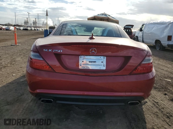 2015 Mercedes-Benz SLK-Class SLK 250 with VIN WDDPK4HA4FF104659, listed as a Copart auction lot 45930934 with 23,641 mi miles. Bid and sale history available at carsss.com. Image 6.