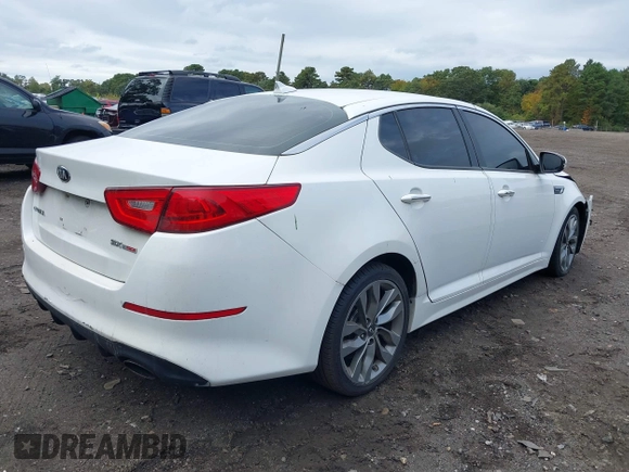 2014 Kia Optima SXL Turbo with VIN 5XXGR4A65EG263055, listed as a IAAI auction lot 40468453 with 93,494 mi miles and . Bid and sale history available at DreamBid. Image 4.