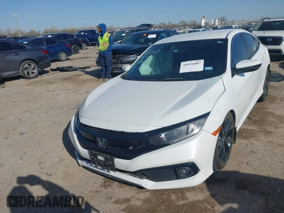 2020 Honda Civic Sedan Sport with VIN 19XFC2F8XLE016325, listed as a IAAI auction lot 41851007 with 68,310 mi miles. Bid and sale history available at carsss.com. Image 2.