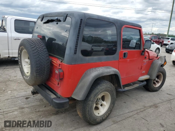 1997 Jeep Wrangler Sport with VIN 1J4FY19S1VP548675, listed as a Copart auction lot 66413504 with 0 mi miles and Salvage Title. Bid and sale history available at carsss.com. Image 3.