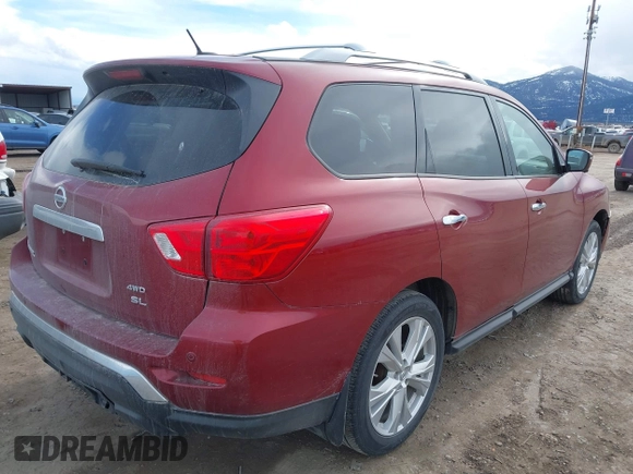 2018 Nissan Pathfinder SV with VIN 5N1DR2MM6JC657204, listed as a IAAI auction lot 41836497 with 67,108 mi miles and . Bid and sale history available at DreamBid. Image 4.