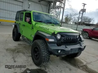 2019 Jeep Wrangler Unlimited Sport with VIN 1C4HJXDG4KW508021, listed as a Copart auction lot 43949845 with 107,464 mi miles and Salvage title. Bid and sale history available at DreamBid. Image 10.