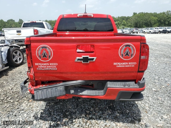 2020 Chevrolet Colorado 2WD Work Truck with VIN 1GCGSBEA9L1114289, listed as a Copart auction lot 65657264 with 43,619 mi miles and Salvage Title. Bid and sale history available at carsss.com. Image 6.