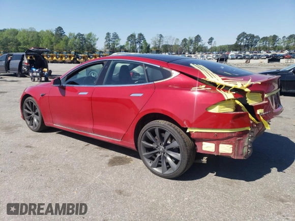 2017 Tesla Model S 100D with VIN 5YJSA1E24HF213343, listed as a Copart auction lot 52175575 with 72,502 mi miles and Salvage Title. Bid and sale history available at DreamBid. Image 2.