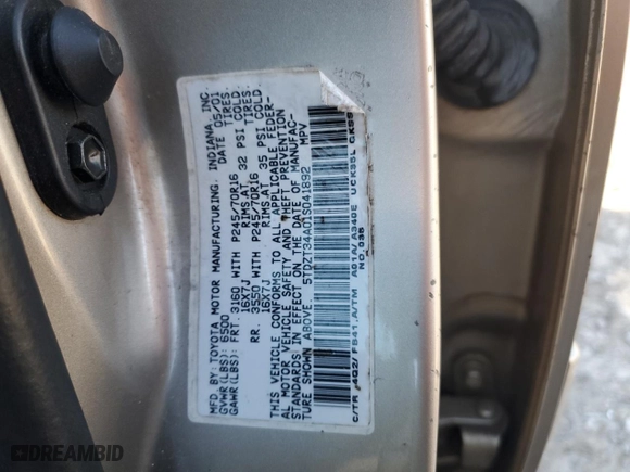 2001 Toyota Sequoia SR5 with VIN 5TDZT34A01S041892, listed as a Copart auction lot 50357025 with 223,300 mi miles and Salvage Title. Bid and sale history available at carsss.com. Image 13.