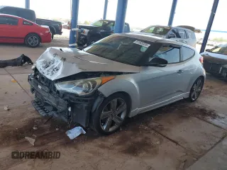 2013 Hyundai Veloster Turbo with VIN KMHTC6AE7DU145337, listed as a Copart auction lot 61585335 with 97,892 mi miles and Salvage title. Bid and sale history available at DreamBid. Image 1.