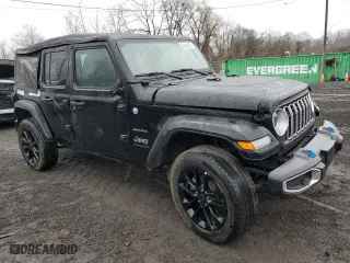 2024 Jeep Wrangler 4xe Sahara with VIN 1C4RJXP60RW257385, listed as a Copart auction lot 52192275 with 20,899 mi miles and Salvage Title. Bid and sale history available at carsss.com. Image 4.