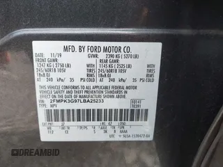 2020 Ford Edge SE z VIN 2FMPK3G97LBA25233, wystawiony jako IAAI lot #42240381 z przebiegiem 53 868 mil mil oraz . Historia ofert i sprzedaży dostępna na DreamBid. Obrazek 9.