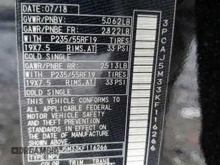 2019 Infiniti QX50 Essential with VIN 3PCAJ5M33KF116266, listed as a Copart auction lot 59537885 with 88,660 mi miles and Salvage title. Bid and sale history available at DreamBid. Image 13.
