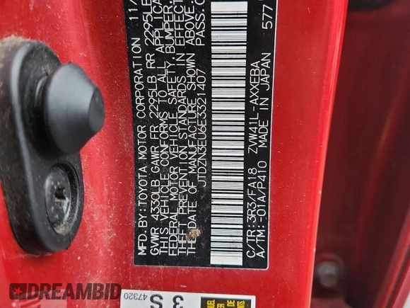 2014 Toyota Prius Two with VIN JTDZN3EU6E3321407, listed as a Copart auction lot 60397435 with 134,505 mi miles and Salvage title. Bid and sale history available at DreamBid. Image 12.