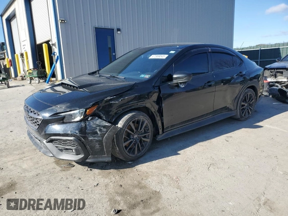 2022 Subaru WRX Premium with VIN JF1VBAF61N9003368, listed as a Copart auction lot 47369045 with 21,575 mi miles and Salvage Title. Bid and sale history available at carsss.com. Image 1.