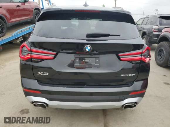 2024 BMW X3 sDrive30i with VIN WBX47DP01RN277348, listed as a Copart auction lot 55596065 with 8,151 mi miles and Salvage Title. Bid and sale history available at DreamBid. Image 6.