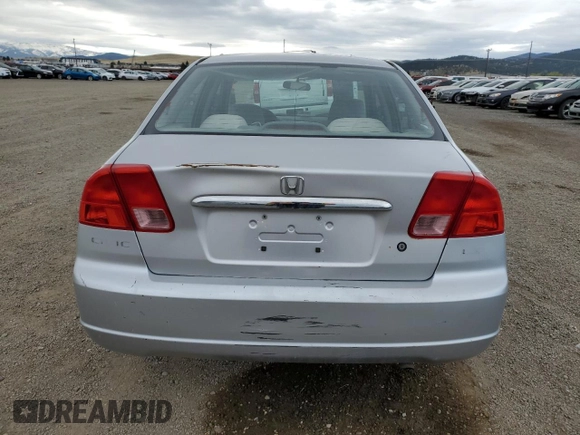 2001 Honda Civic LX with VIN JHMES16581S009607, listed as a Copart auction lot 54605255 with 0 mi miles and Clean Title. Bid and sale history available at carsss.com. Image 6.