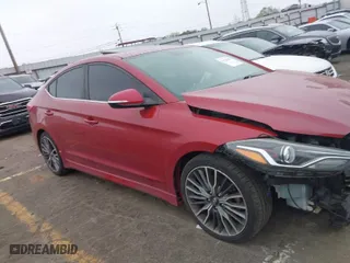 2018 Hyundai Elantra Sport with VIN KMHD04LB3JU498156, listed as a IAAI auction lot 41923602 with 175,000 mi miles. Bid and sale history available at carsss.com. Image 1.