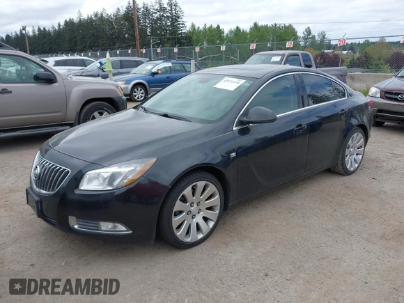 2011 Buick Regal CXL Turbo TO7 with VIN W04G15GV0B1047045, listed as a IAAI auction lot 42131134 with 120,951 mi miles. Bid and sale history available at carsss.com. Image 2.