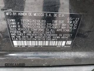 2023 Honda HR-V LX с VIN 3CZRZ1H31PM738778, выставлен на аукционе IAAI как лот 42353944 с пробегом 22 531 миль миль и . История ставок и продаж доступна на DreamBid. Изображение 9.