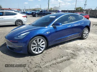 2020 Tesla Model 3 Long Range with VIN 5YJ3E1EB4LF744575, listed as a Copart auction lot 50202375 with 61,357 mi miles and Salvage Title. Bid and sale history available at carsss.com. Image 1.