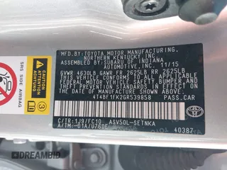 2016 Toyota Camry XLE with VIN 4T4BF1FK2GR539858, listed as a IAAI auction lot 42088911 with 49,488 mi miles and . Bid and sale history available at DreamBid. Image 9.