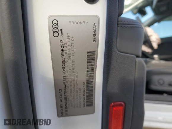 2019 Audi A4 Premium Plus with VIN WAUENAF45KA027051, listed as a Copart auction lot 41481465 with 0 mi miles and Salvage Title. Bid and sale history available at carsss.com. Image 14.