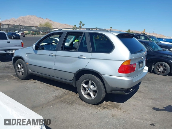 2002 BMW X5 3.0i with VIN 5UXFA53552LV70703, listed as a IAAI auction lot 41957874 with 144,369 mi miles. Bid and sale history available at carsss.com. Image 3.