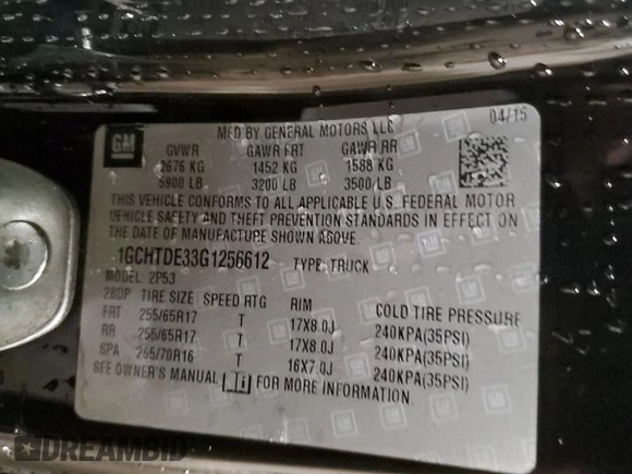 2016 Chevrolet Colorado 4WD Z71 z VIN 1GCHTDE33G1256612, wystawiony jako Copart lot #56553795 z przebiegiem 143 862 mil mil oraz Szkoda całkowita • Salvage title. Historia ofert i sprzedaży dostępna na DreamBid. Obrazek 12.