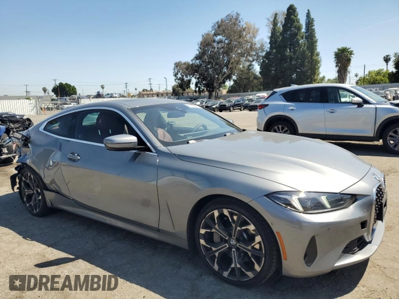2025 BMW 4 Series 430i with VIN WBA43DA07SCS63339, listed as a Copart auction lot 51535265 with 10,594 mi miles and Salvage title. Bid and sale history available at DreamBid. Image 4.