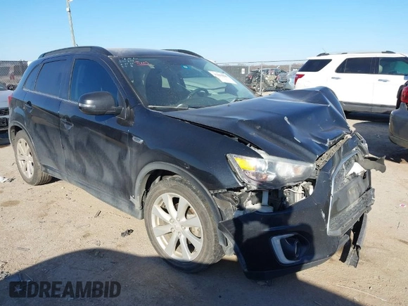 2015 Mitsubishi Outlander Sport 2.4 GT with VIN 4A4AP4AW6FE029095, listed as a IAAI auction lot 41659098 with 102,542 mi miles. Bid and sale history available at carsss.com. Image 1.