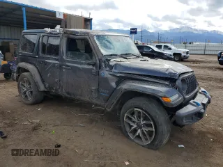 2024 Jeep Wrangler Sport S with VIN 1C4RJXN64RW202828, listed as a Copart auction lot 54202415 with 30,459 mi miles and Salvage title. Bid and sale history available at DreamBid. Image 4.