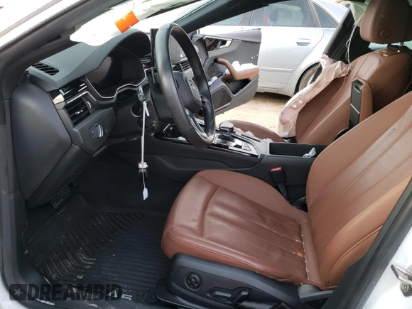2021 Audi A5 Sportback Premium Plus z VIN WAUCBCF50MA020175, wystawiony jako Copart lot #41751465 z przebiegiem Nie podano mil oraz Szkoda całkowita • Salvage title. Historia ofert i sprzedaży dostępna na DreamBid. Obrazek 7.