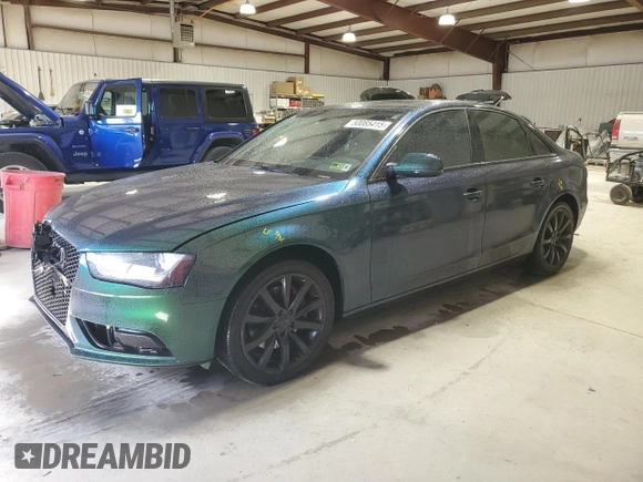 2013 Audi A4 Premium Plus with VIN WAUFFAFL7DA088610, listed as a Copart auction lot 50085415 with 103,028 mi miles and Salvage Title. Bid and sale history available at carsss.com. Image 1.