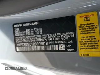 2024 BMW M2 with VIN 3MF13DM01R8E05619, listed as a Copart auction lot 43960205 with 10,480 mi miles and Salvage Title. Bid and sale history available at carsss.com. Image 12.