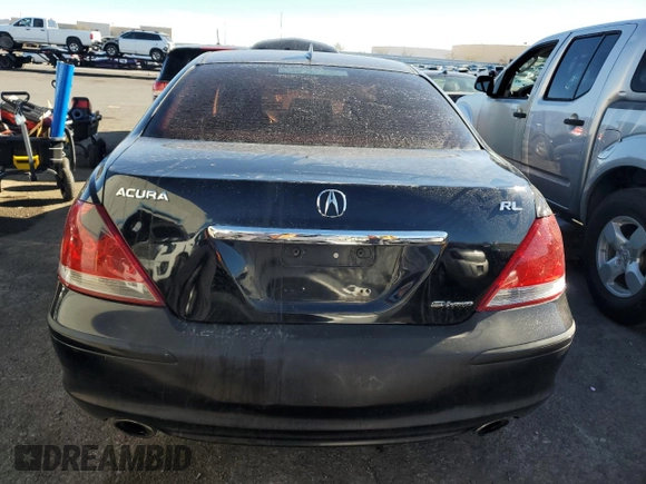 2006 Acura RL with VIN JH4KB16566C006869, listed as a Copart auction lot 50786035 with 139,756 mi miles and Salvage title. Bid and sale history available at DreamBid. Image 6.