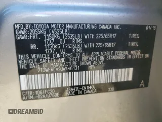 2018 Toyota RAV4 XLE with VIN 2T3WFREV9JW446131, listed as a Copart auction lot 45342115 with 116,238 mi miles and Non Repairable. Bid and sale history available at carsss.com. Image 16.