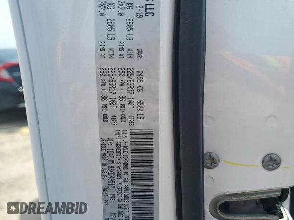 2019 Jeep Cherokee Latitude Plus with VIN 1C4PJMLB3KD405121, listed as a Copart auction lot 55974375 with 39,640 mi miles and Salvage title. Bid and sale history available at DreamBid. Image 13.