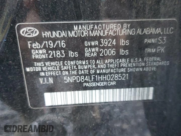 2017 Hyundai Elantra SE with VIN 5NPD84LF1HH028521, listed as a Copart auction lot 50606405 with 254,747 mi miles and Non repairable. Bid and sale history available at DreamBid. Image 12.