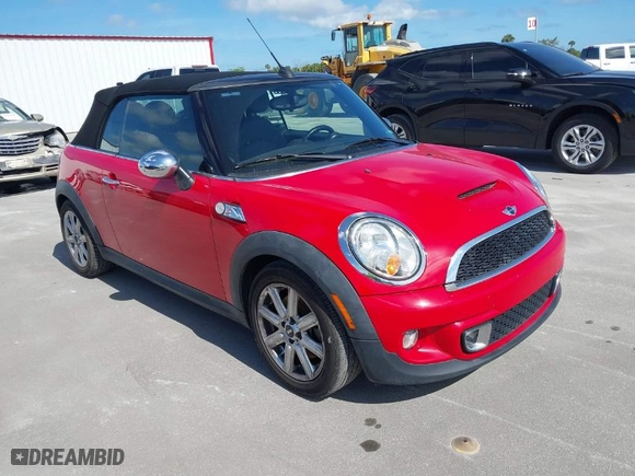 2011 MINI Cooper Convertible s with VIN WMWZP3C55BT249405, listed as a IAAI auction lot 41461640 with 59,856 mi miles. Bid and sale history available at carsss.com. Image 1.