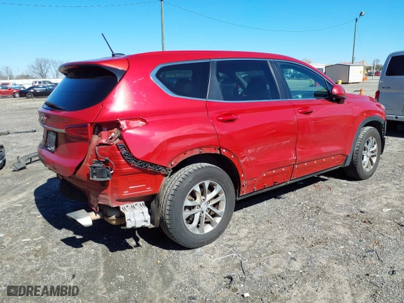 2019 Hyundai Santa Fe SE with VIN 5NMS23AD8KH009425, listed as a IAAI auction lot 41716075 with 123,583 mi miles. Bid and sale history available at carsss.com. Image 4.