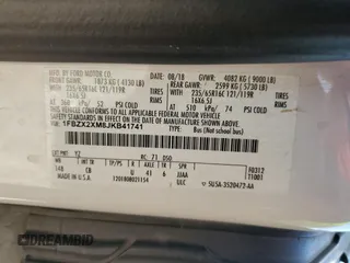 2018 Ford Transit Passenger XL with VIN 1FBZX2XM8JKB41741, listed as a Copart auction lot 48055485 with 51,090 mi miles and Salvage Title. Bid and sale history available at DreamBid. Image 13.