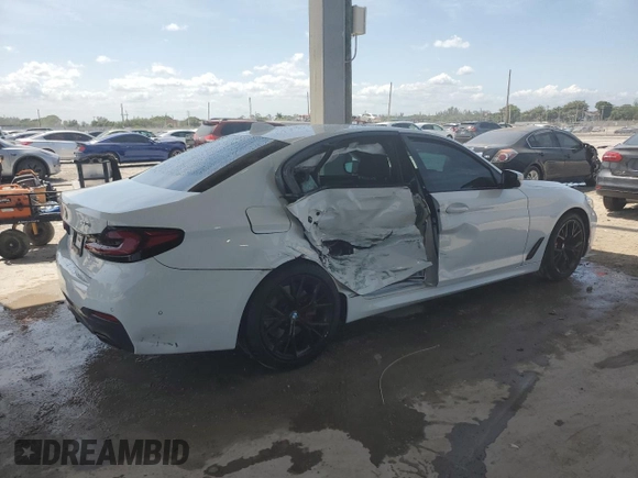 2021 BMW 5 Series 530i with VIN WBA53BH05MWX12503, listed as a Copart auction lot 56310865 with 29,509 mi miles and Salvage title. Bid and sale history available at DreamBid. Image 3.