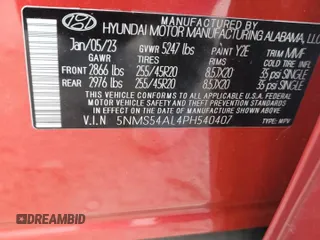 2023 Hyundai Santa Fe Calligraphy with VIN 5NMS54AL4PH540407, listed as a Copart auction lot 46714625 with 14,051 mi miles and Non Repairable. Bid and sale history available at carsss.com. Image 16.