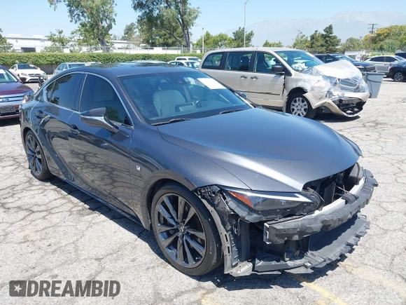 2021 Lexus IS 350 F Sport with VIN JTHGZ1B2XM5042188, listed as a IAAI auction lot 42529891 with 48,721 mi miles and . Bid and sale history available at DreamBid. Image 1.