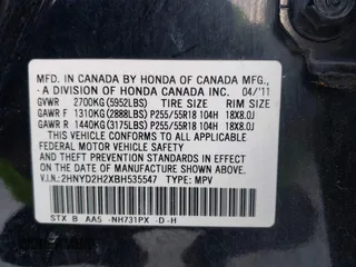 2011 Acura MDX with VIN 2HNYD2H2XBH535547, listed as a IAAI auction lot 41605574 with 243,684 mi miles. Bid and sale history available at carsss.com. Image 9.