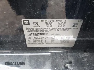 2015 GMC Sierra 2500HD SLT with VIN 1GT12ZE87FF552599, listed as a IAAI auction lot 40054977 with 146,190 mi miles and . Bid and sale history available at DreamBid. Image 9.