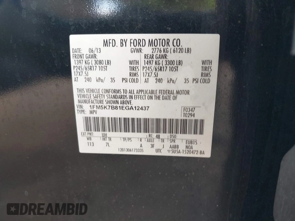 2014 Ford Explorer с VIN 1FM5K7B81EGA12437, выставлен на аукционе IAAI как лот 42389560 с пробегом 85 704 миль миль и . История ставок и продаж доступна на DreamBid. Изображение 9.