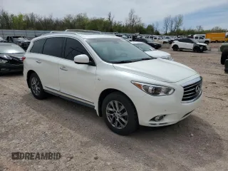 2015 Infiniti QX60 with VIN 5N1AL0MM5FC550158, listed as a Copart auction lot 50143745 with 142,543 mi miles and Salvage title. Bid and sale history available at DreamBid. Image 4.