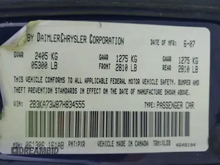 2007 Dodge Charger SRT-8 with VIN 2B3KA73W87H834555, listed as a IAAI auction lot 41380700 with 150,342 mi miles and . Bid and sale history available at carsss.com. Image 9.