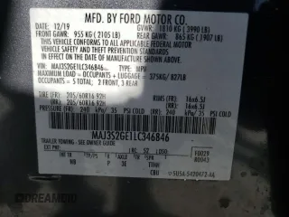 2020 Ford EcoSport SE with VIN MAJ3S2GE1LC346846, listed as a Copart auction lot 49574665 with 65,372 mi miles and Salvage Title. Bid and sale history available at carsss.com. Image 13.