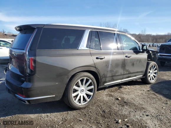 2021 Cadillac Escalade Premium Luxury Platinum with VIN 1GYS4DKL2MR100902, listed as a Copart auction lot 42522595 with 60,770 mi miles and Salvage Title. Bid and sale history available at carsss.com. Image 3.